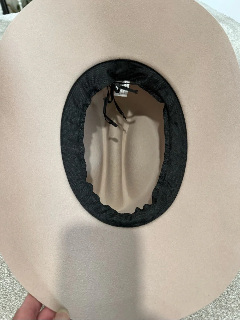 Wide Brim Felt Fedora Hat - Taupe